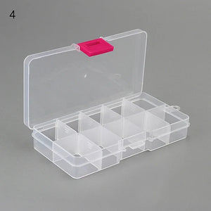 Adjustable 10 Slots Plastic Storage Box Craft Organizer Jewelry Tool Case