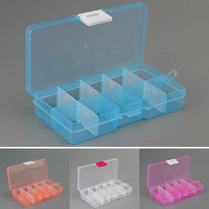 Adjustable 10 Slots Plastic Storage Box Craft Organizer Jewelry Tool Case