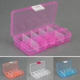 Adjustable 10 Slots Plastic Storage Box Craft Organizer Jewelry Tool Case