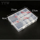 Plastic Jewelry Box Compartment Container Beads Earring Rectangle Case