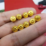 1pcs Pure 24K 999 Yellow Bead DIY Gift 3D Coin Pendant