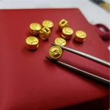 1pcs Pure 24K 999 Yellow Bead DIY Gift 3D Coin Pendant