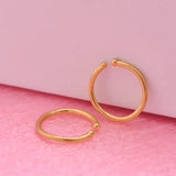 24K 999 Yellow Earrings Hoop Perfect Wrap Ears Circle Woman Gift