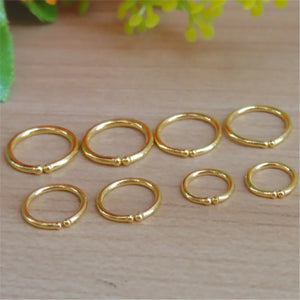24K 999 Yellow Earrings Hoop Perfect Wrap Ears Circle Woman Gift