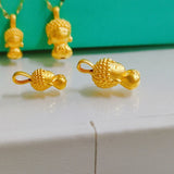 Pure 999 24K Yellow 3D Bless Mini Buddha Pendant