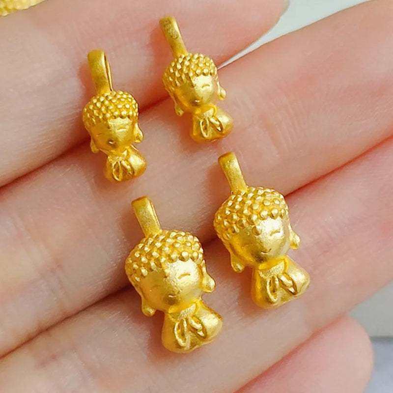 Pure 999 24K Yellow 3D Bless Mini Buddha Pendant