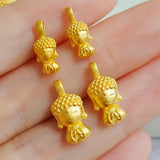 Pure 999 24K Yellow 3D Bless Mini Buddha Pendant