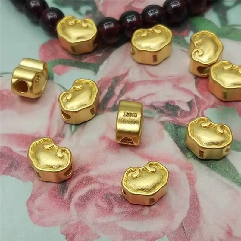 Pure 999 24K Yellow Bead Bracelet Ring Necklace Lucky Pendant