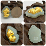 999 24K Yellow Hetian Jade Chinese Zodiac Pendant