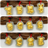 999 24K Yellow Hetian Jade Chinese Zodiac Pendant