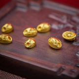 Pure 999 24K Yellow Lucky Yuanbao Pendant Men Women 3D
