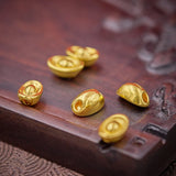Pure 999 24K Yellow Lucky Yuanbao Pendant Men Women 3D
