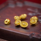 Pure 999 24K Yellow Lucky Yuanbao Pendant Men Women 3D
