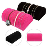 Velvet Bracelet Chain Pendant Necklace Storage Wooden Stand Holder