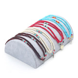 Velvet Bracelet Chain Pendant Necklace Storage Wooden Stand Holder