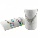 Velvet Bracelet Chain Pendant Necklace Storage Wooden Stand Holder