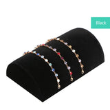 Velvet Bracelet Chain Pendant Necklace Storage Wooden Stand Holder