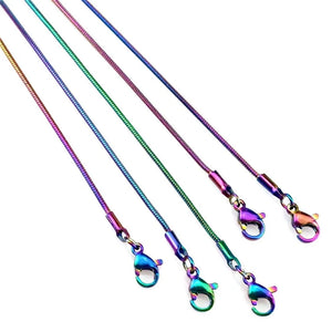Rainbow Round Snake Necklace 1.2mm Stainless Steel Chain DIY Jewelry Material