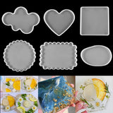 Geometric Plate Dish Resin Casting Mold Coaster Square Round
