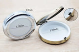 Pocket Pill Box Container 58MM Round with Mirror Gold/Silver/Bronze