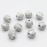 S999 Pure Silver Retro 3D Taiyin Blessing 11mm Bead Red Rope Bracelet