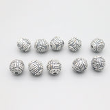 S999 Pure Silver Retro 3D Taiyin Blessing 11mm Bead Red Rope Bracelet