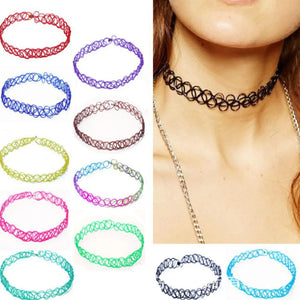 Colorful Chokers Necklace Beach Jewelry Water Drop Circular Cobwebbing Clavicle