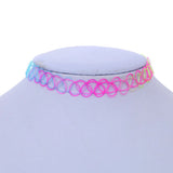 Colorful Chokers Necklace Beach Jewelry Water Drop Circular Cobwebbing Clavicle