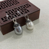 Shell Bead Necklace Pendant Round Inlay Craft Jewelry DIY Earring Making