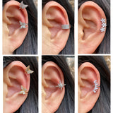 Zircon Ear Cuff Crystal Clip Earrings Charming Jewelry