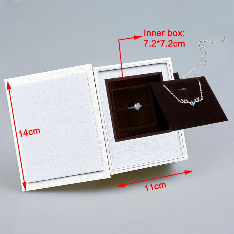 Cardboard Jewelry Open Book Style Accessories Ring Necklace Packaging Boxes