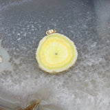 Solar Quartz Druzy Slice Pendant, Geode Necklace DIY Jewelry