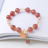 Crystal Bracelet Women's Strawberry Pink Crystal Versatile Handwear