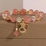 Crystal Bracelet Women's Strawberry Pink Crystal Versatile Handwear