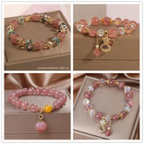 Crystal Bracelet Women's Strawberry Pink Crystal Versatile Handwear