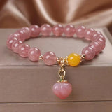 Crystal Bracelet Women's Strawberry Pink Crystal Versatile Handwear