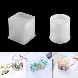 Square Round Pen Holder Epoxy Resin Molds DIY Jewelry Findings Tools