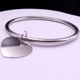 Stainless Steel Heart Charms Bracelet 2.68'' Women