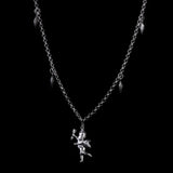Stainless Steel Love Angel Wing Heart Bell Chain Necklace