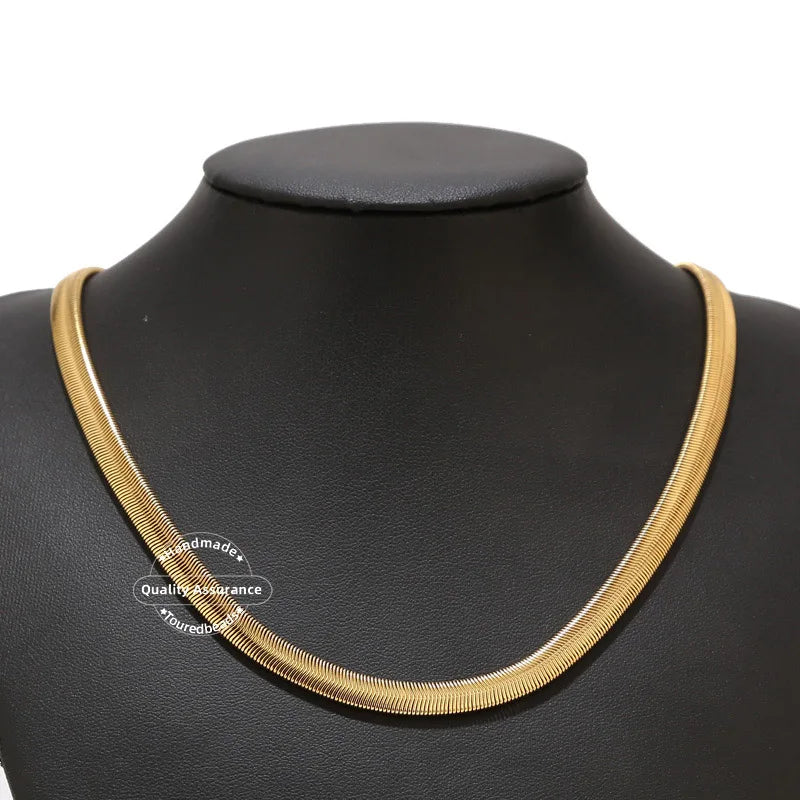 Stainless Steel Snake Chain 6mm Choker 18 inch