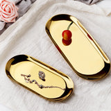 Stainless Steel Jewelry Trays 18*8.5cm Silver Oval Metal Organizer