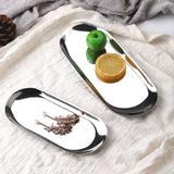 Stainless Steel Jewelry Trays 18*8.5cm Silver Oval Metal Organizer