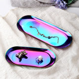 Stainless Steel Jewelry Trays 18*8.5cm Silver Oval Metal Organizer