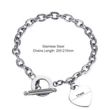 Stainless Steel Heart Bracelet Women Party Jewelry Gift Charm Bracelets