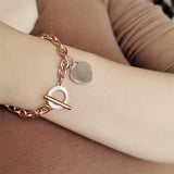 Stainless Steel Heart Bracelet Women Party Jewelry Gift Charm Bracelets