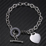 Stainless Steel Heart Bracelet Women Party Jewelry Gift Charm Bracelets