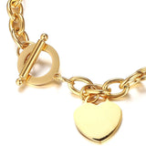 Stainless Steel Heart Bracelet Women Party Jewelry Gift Charm Bracelets