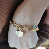 Stainless Steel Heart Bracelet Women Party Jewelry Gift Charm Bracelets