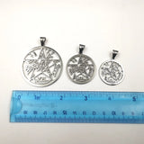 Wiccan Amulet Pendant Necklace, Ancient Power Name of Silver