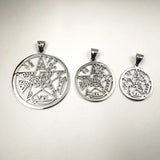 Wiccan Amulet Pendant Necklace, Ancient Power Name of Silver